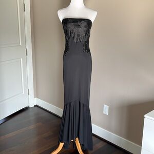 Vintage White House Black Market Dress | 0 | Vintage Embroidered Gown